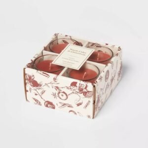 4pk Glass Votive Set Warm Cider