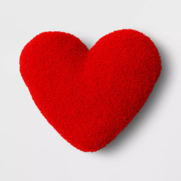 Oversized Teddy Boucle Heart Pillow