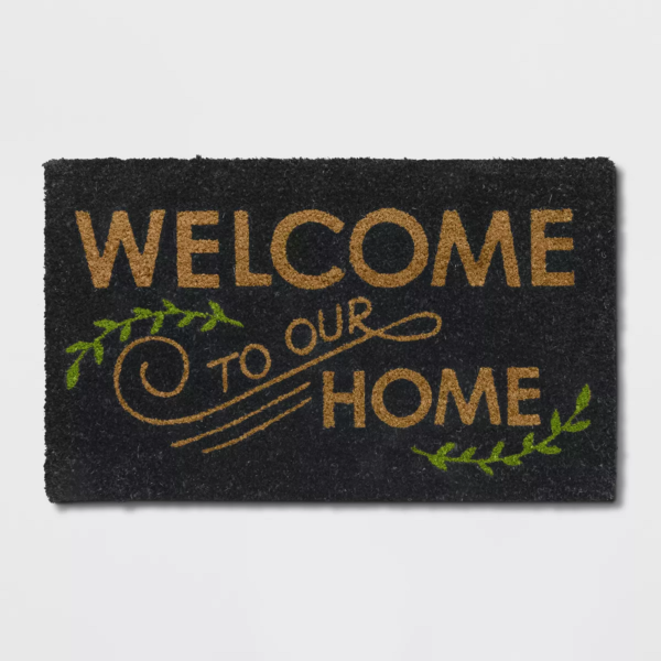 Welcome to our Home Doormat Black