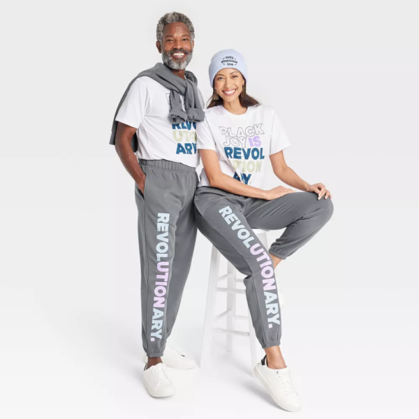 Black History Month Adult Black Men Smile Black Joy Joggers - Gray
