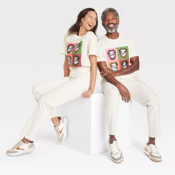 Black History Month Adult Short Sleeve Lips T-Shirt - White