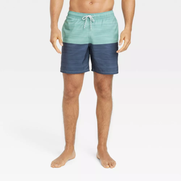 Mens 7 Colorblock Swim Shorts