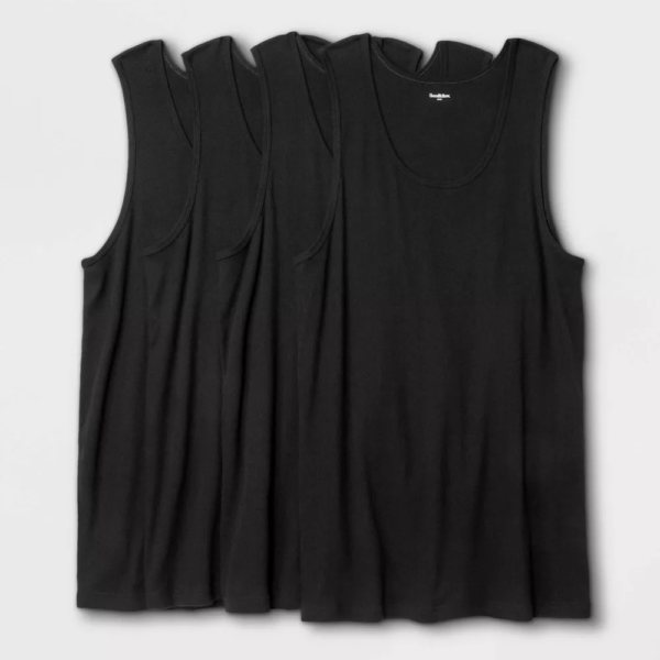 Mens Big Tall 4pk Tank Top - Goodfellow Co™ Black