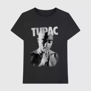 Mens Tupac Short Sleeve Graphic T-Shirt - Black