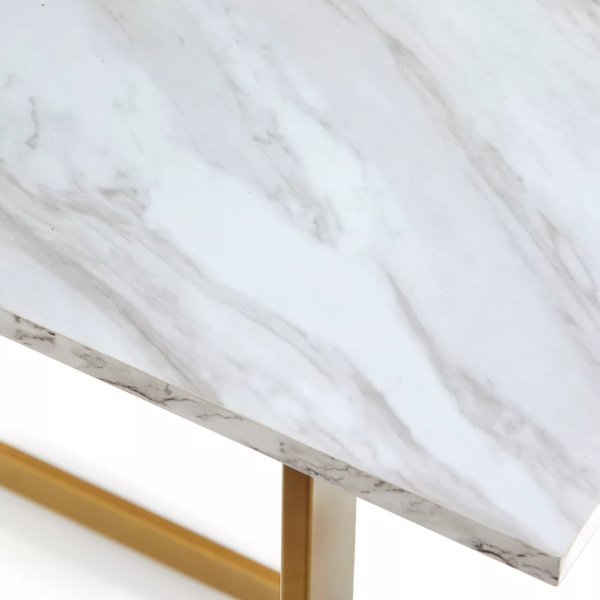 Verona Writing Desk White-Gold