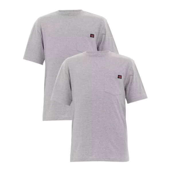 Wrangler Workwear Mens Short Sleeve Pocket Tee 2-Pack bundle