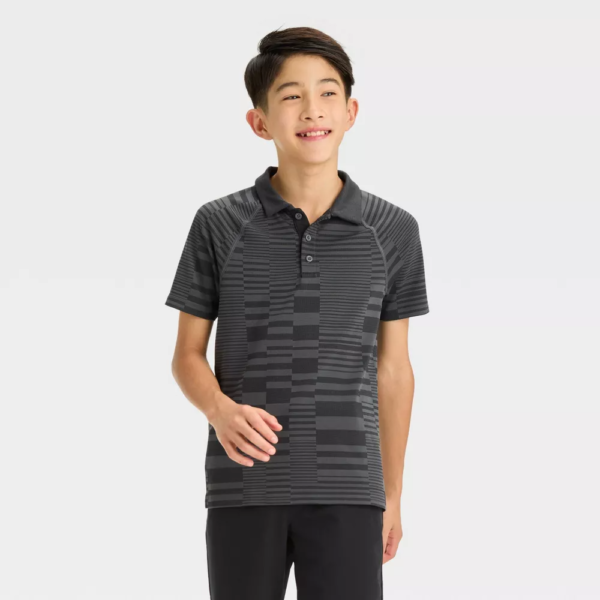 Boys Seamless Golf Polo Shirt - All in Motion™ Black