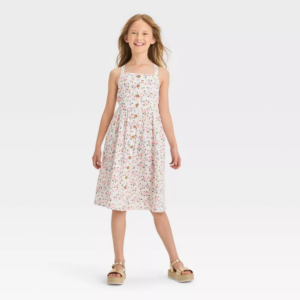 Girls Sleeveless Woven Floral Midi Dress - Cat Jack™