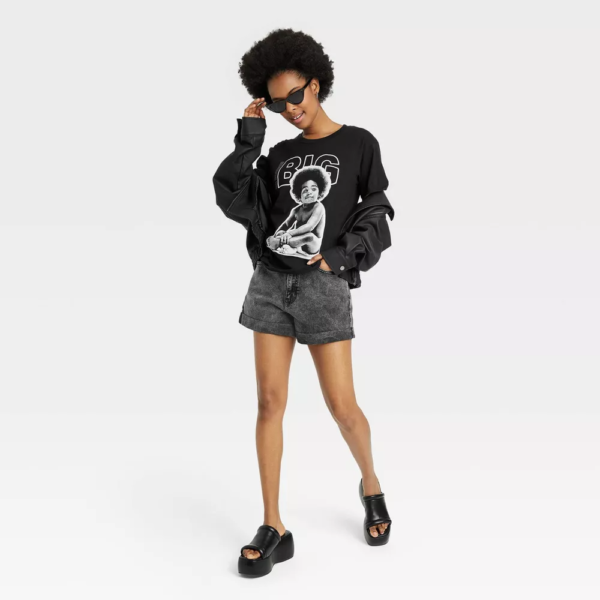 Womens Biggie Smalls Short Sleeve Graphic T-Shirt - Black