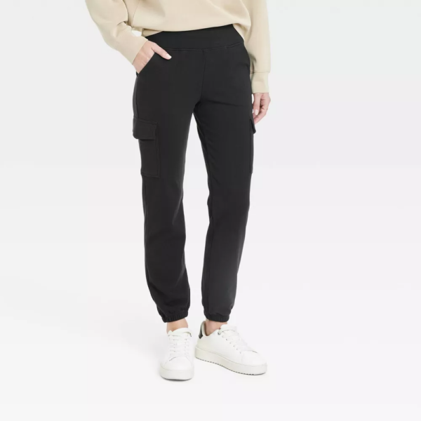 Womens Relaxed Fit Super Soft Cargo Joggers - A New Day™
